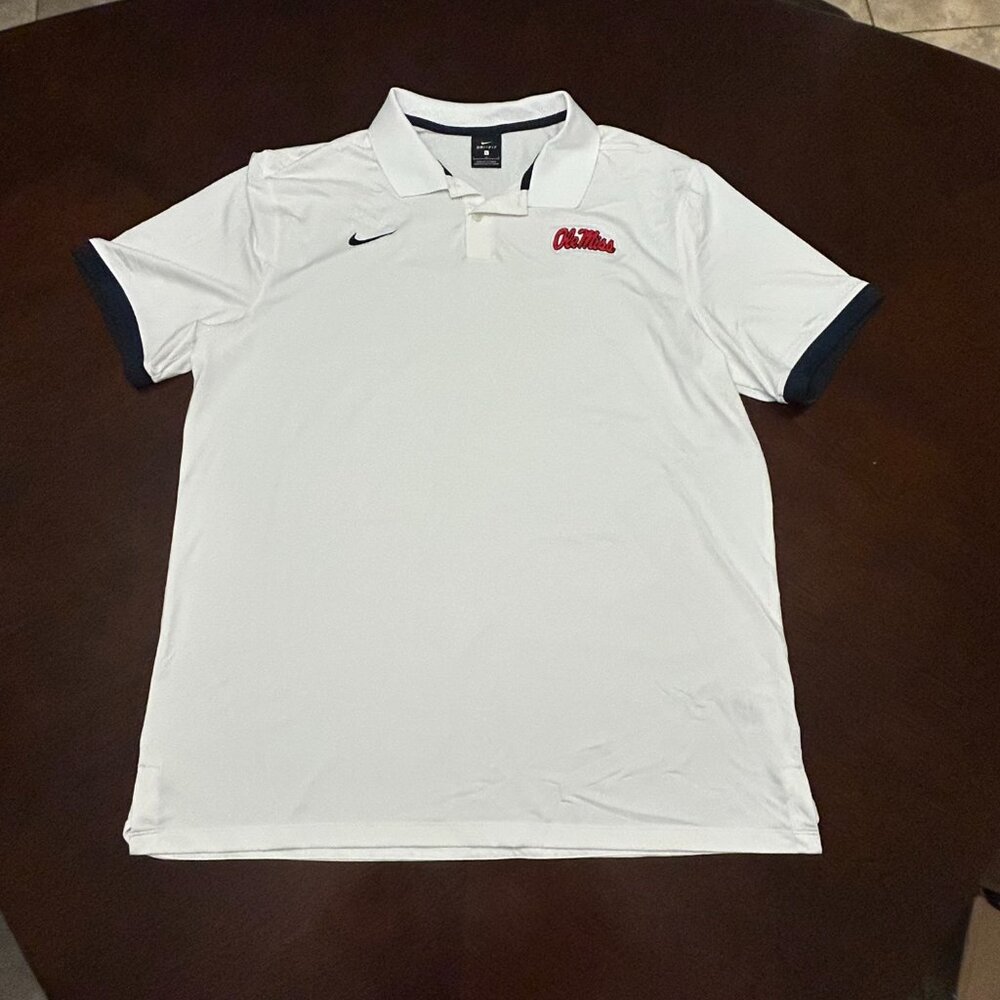 White Nike Large Ole Miss Polo